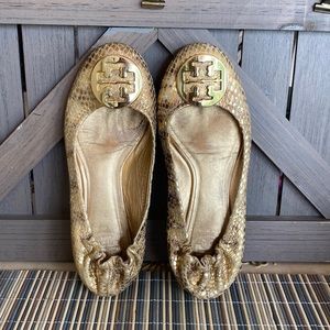 Tory Burch Gold Flats size 6